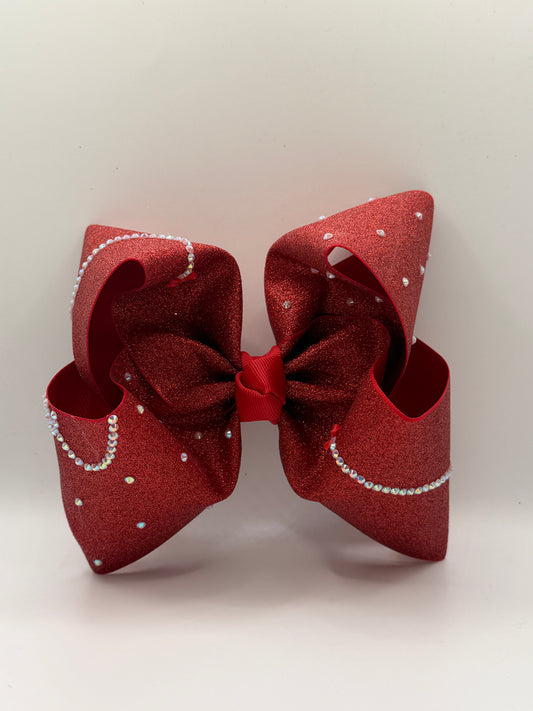 5in red, pearls&bows