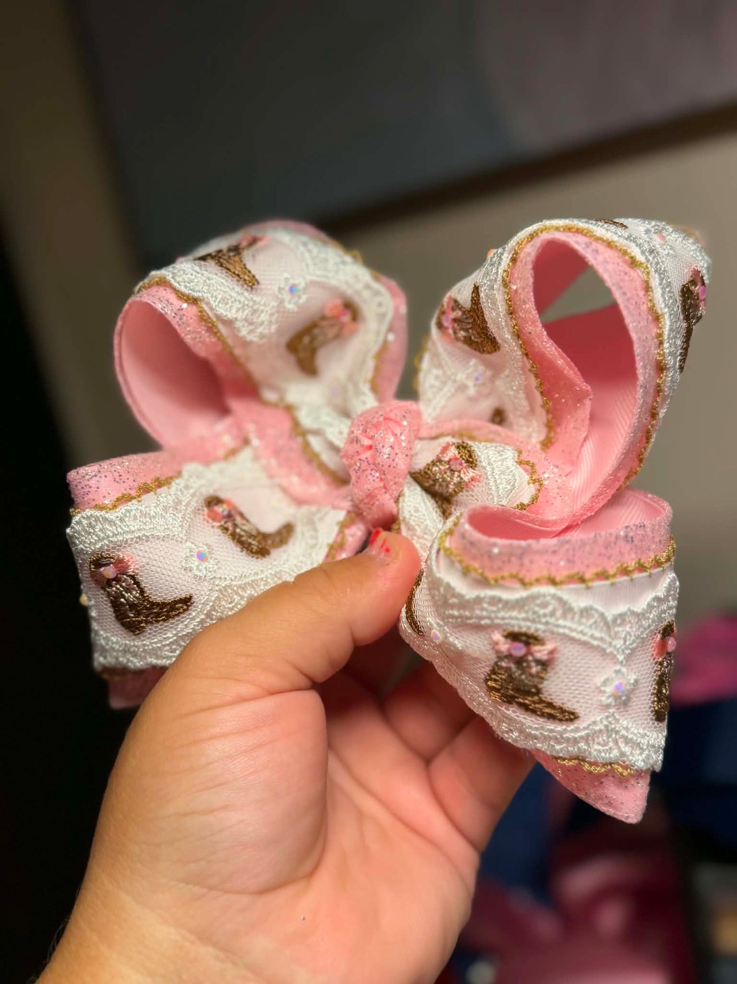 Pink glitter boot