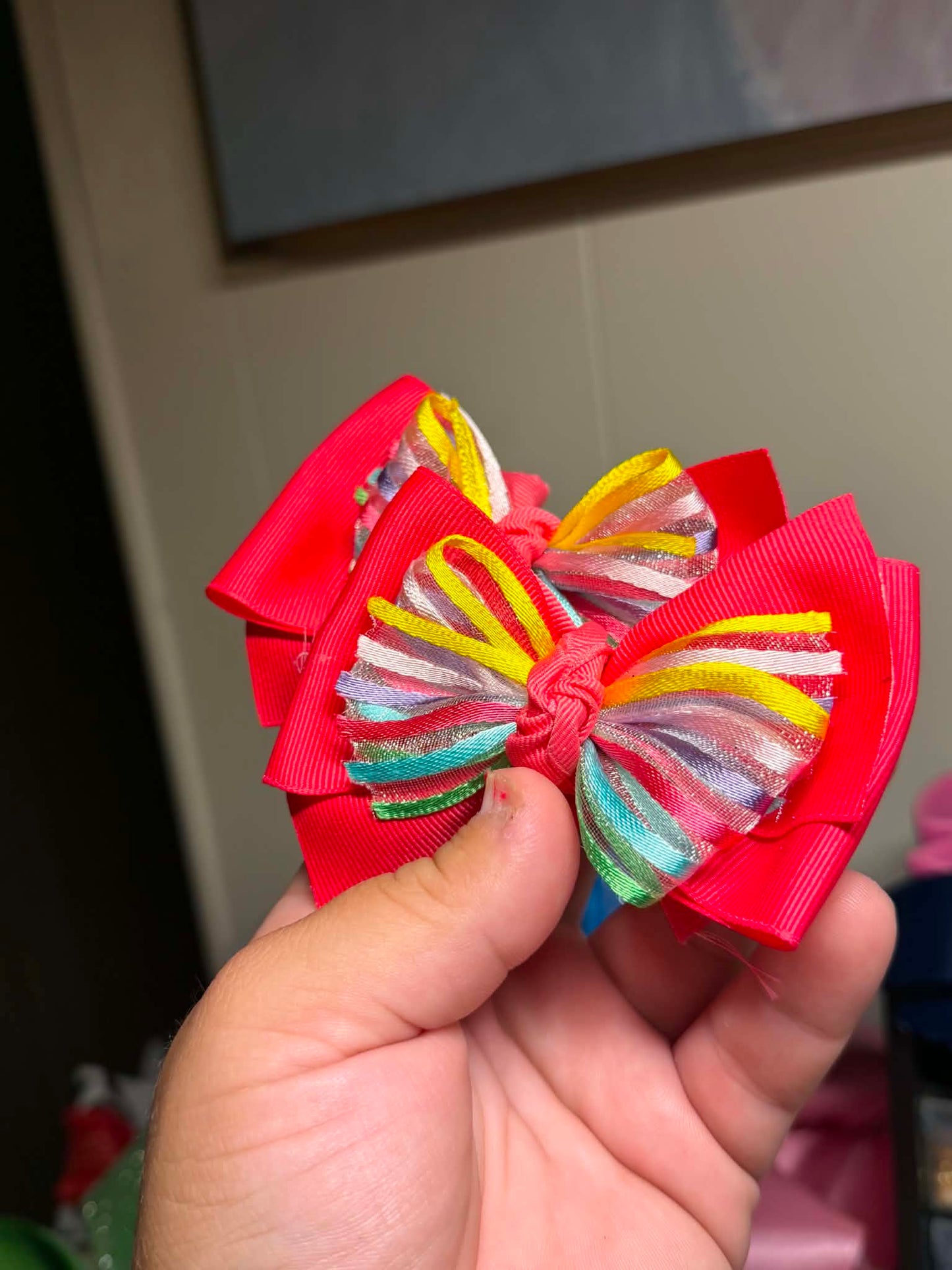 Rainbow stripe pinwheel piggies